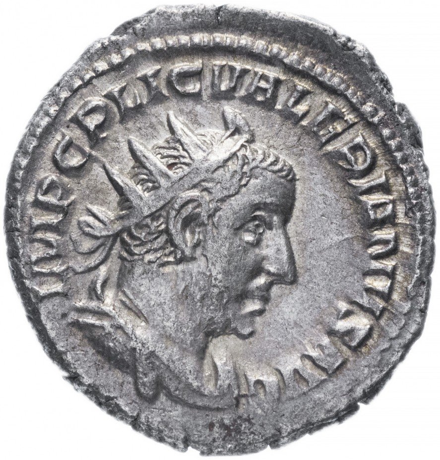 купить Римская Империя Валериан I 253–260 гг антониниан (реверс: Виктория стоит влево, в руках - венок и пальмовая ветвь)
