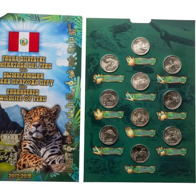 купить Перу Альбом 10 монет 1 соль 2017-2019 "Красная книга Перу"