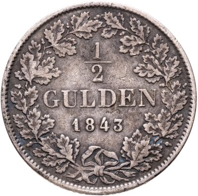 купить Германия, Баден 1/2 гульдена 1843