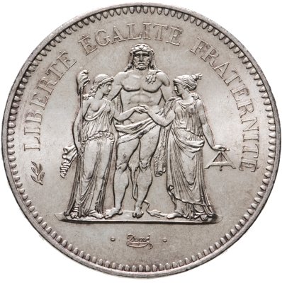 купить Франция 50 франков (francs) 1977 "Геркулес и Девы''