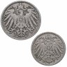 Купить Германская Империя набор из 2-х монет 5 и 10 пфеннигов (pfennig) 1890-1916, случайная дата [дешевле не найти]