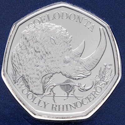 купить Великобритания 50 пенсов 2024 "Гиганты ледникового периода - Шерстистый носорог" в коинкарте