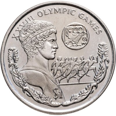 купить Британские Виргинские острова 1 доллар (dollar) 2004 "XXVIII летние Олимпийские Игры, Афины 2004 - бег"
