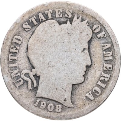 купить США 10 центов (дайм, one dime) 1908 Barber Dime Без отметки монетного двора