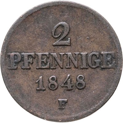 купить Германия, Саксония 2 пфеннига 1848
