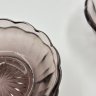Купить Набор из трех розеток аметистового оттенка, цветное стекло, пресс, СССР, 1950-1980 гг.