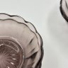 Купить Набор из трех розеток аметистового оттенка, цветное стекло, пресс, СССР, 1950-1980 гг.