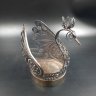 Купить Салфетница "Лебедь", выполненная в технике скани, мельхиор (медь-никель), СССР, 1970-1990 гг.