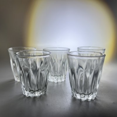 купить Набор из 5 стопок с рельефным декором, стекло, пресс, СССР, 1970-1990 гг.