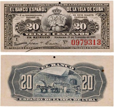 купить Куба 20 сентаво 1897 года P-53 Степлер