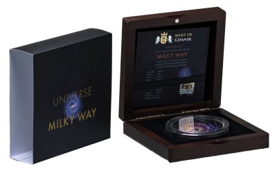 купить Ниуэ 5 долларов 2022 "Вселенная Млечный путь Метеорит", в футляре с сертификатом