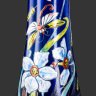 Купить Ваза кобальтового цвета с изображением стилизованных цветков нарцисса и стрекоз, стекло, роспись полихромной эмалью, Франция, 1920-1930 гг.