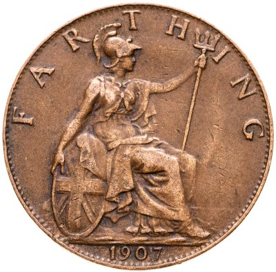 купить Великобритания 1 фартинг (farthing) 1907