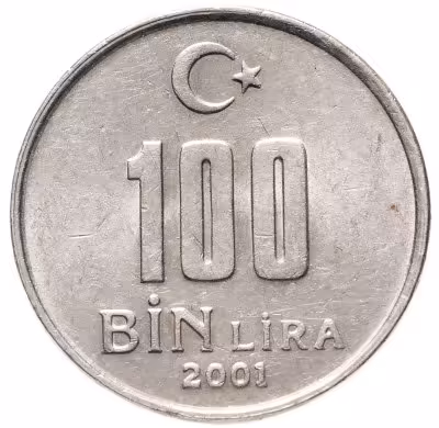 купить Турция 100000 лир (100 bin lira) 2001