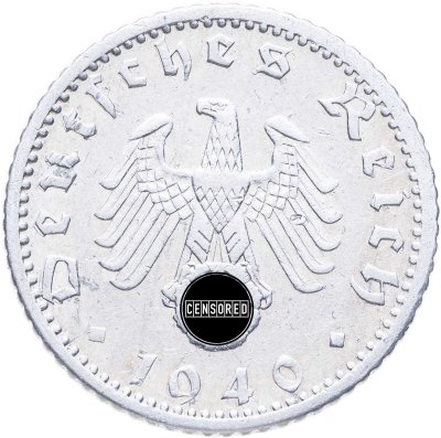 купить Германия, Третий рейх 50 рейхспфеннигов 1940, знак монетного двора: "F"