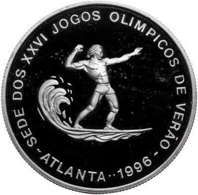 купить Сан-Томе и Принсипи 1000 добр (dobras) 1996 "XXVI летние Олимпийские Игры, Атланта 1996 - Сёрфинг"