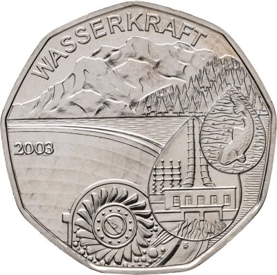 купить Австрия 5 евро (euro) 2003 "Гидроэлектростанция"