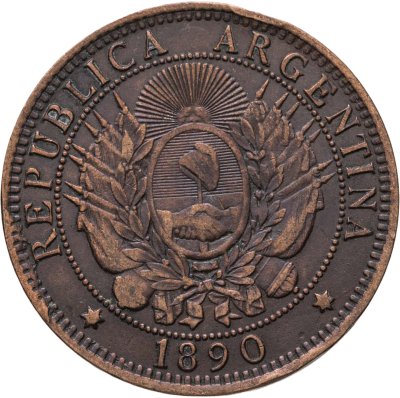 купить Аргентина 2 сентаво (centavos) 1890