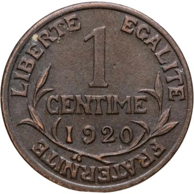 купить Франция 1 сантим (centime) 1920