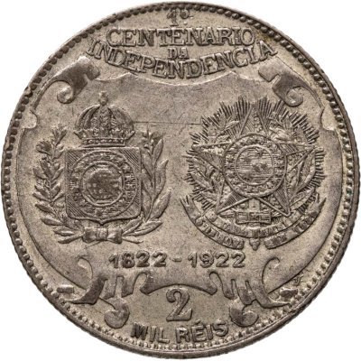 купить Бразилия 2000 реалов (рейс, reis) 1922 "100 лет независимости Бразилии"