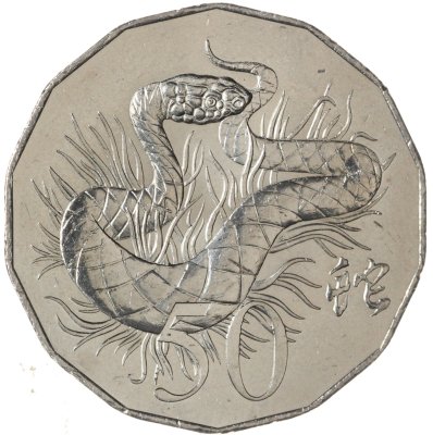купить Австралия 50 центов (cents) 2013 Восточный календарь - Год Змеи