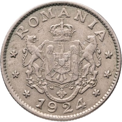 купить Румыния 1 лей (leu) 1924, знак монетного двора: "Молния" - Пуасси