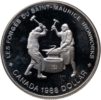 купить Канада 1 доллар (dollar) 1988 "250 лет кузницам Сен-Мориса"