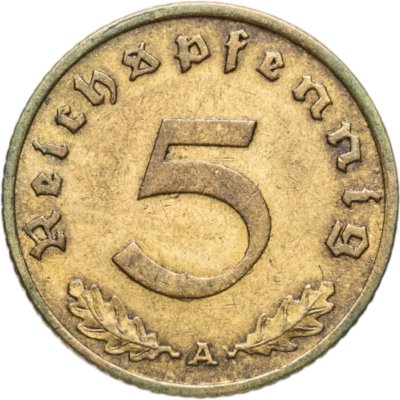 купить Германия (Третий Рейх) 5 рейхспфеннигов 1939 A