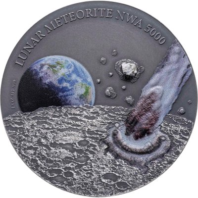 купить Остров Ниуэ 1 доллар 2015 "Лунный метеорит NWA 5000 N сертификата 499/500", в футляре с сертификатом