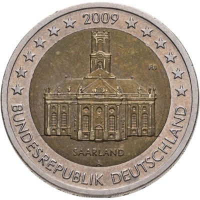 купить Германия 2 евро 2009 "Федеральные земли Германии - Церковь Людвига в Саарбрюккен, Саар" A