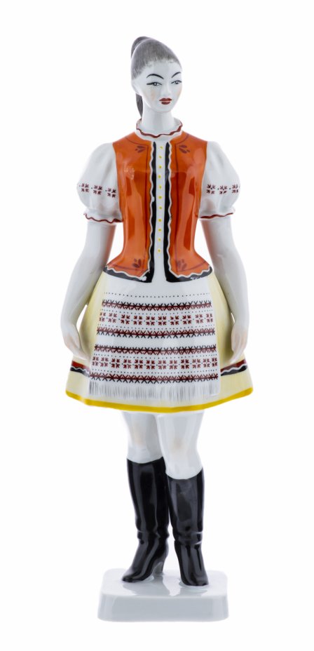 купить Статуэтка "Девушка в национальном венгерском платье", фарфор, роспись, мануфактура "Hollohaza", Венгрия, 1979-1985 гг.