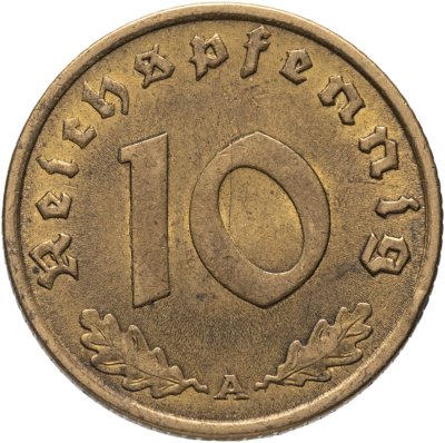 купить Германия, Третий рейх 10 рейхспфеннигов (reichspfennig) 1938