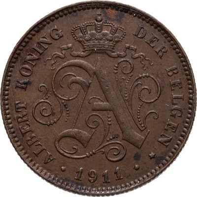 купить Бельгия 2 сантима (centimes) 1911 Надпись на голландском - 'ALBERT KONING DER BELGEN'