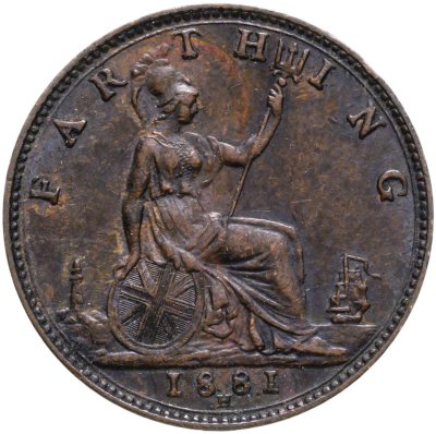 Купить Великобритания 1 фартинг 1881
