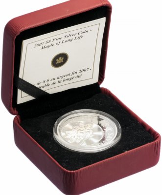 купить Канада 8 долларов 2007 "Пожелание долгой жизни" в капсуле и футляре с сертификатом
