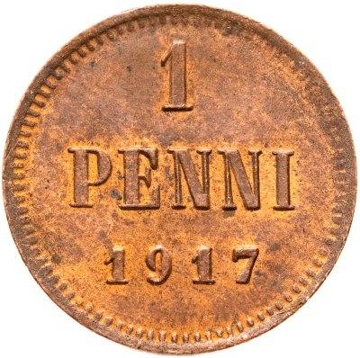 купить 1 пенни (penni) 1917, монета для Финляндии