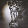 Купить Ваза с геометрическим декором и фигурным краем, хрусталь, алмазная грань, СССР, 1970-1990 гг.