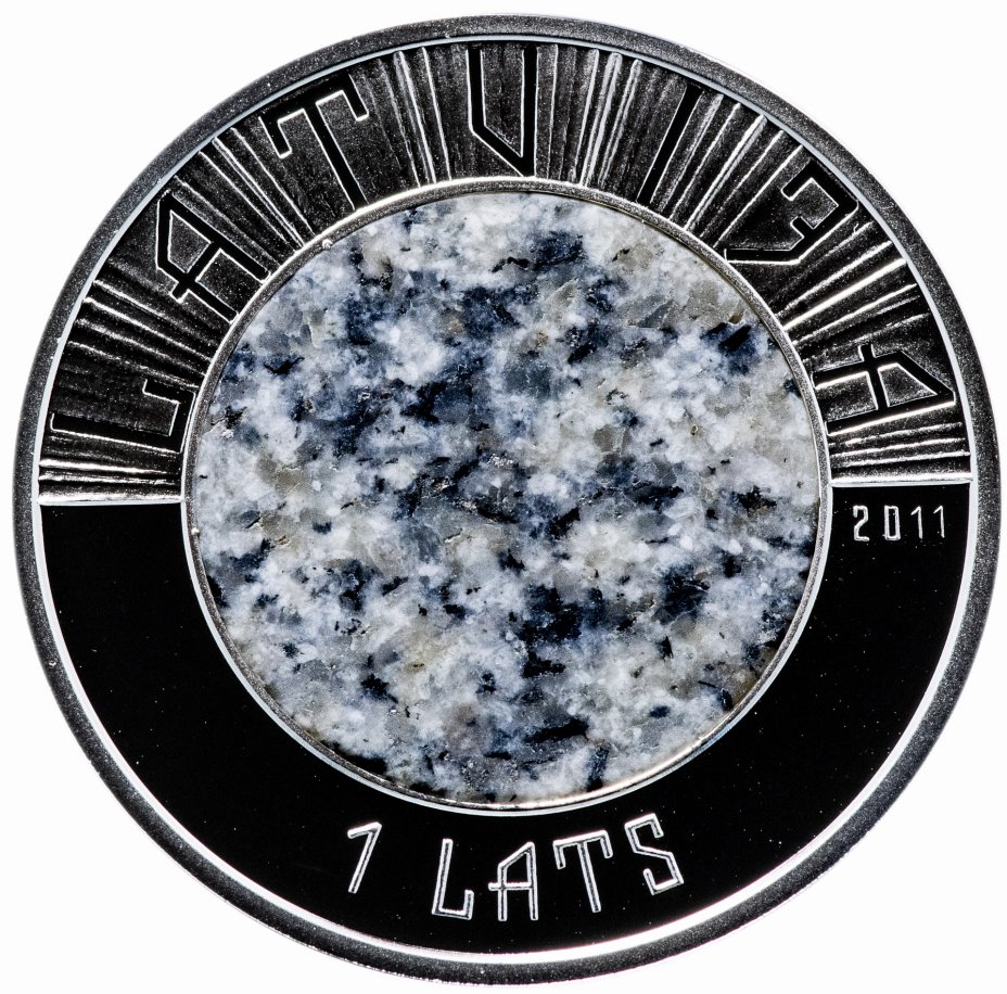 купить Латвия 1 лат 2011 "Монета камня" в футляре с сертификатом
