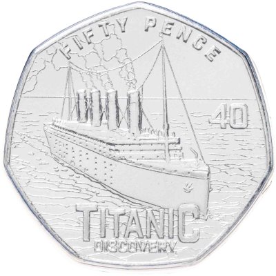 купить Гернси 50 пенсов 2025 "40 лет со дня обнаружения Титаника. Путешествие" в коинкарте
