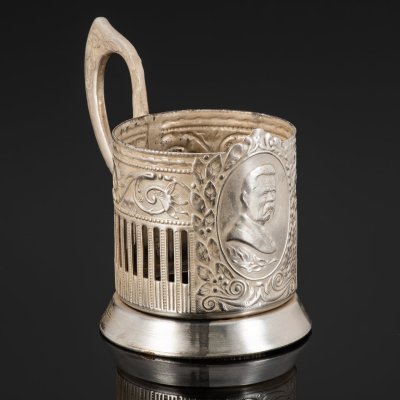 купить Подстаканник "Максим Горький", мельхиор (медь-никель), Кольчугинский завод цветных металлов, СССР, 1954-1959 гг.