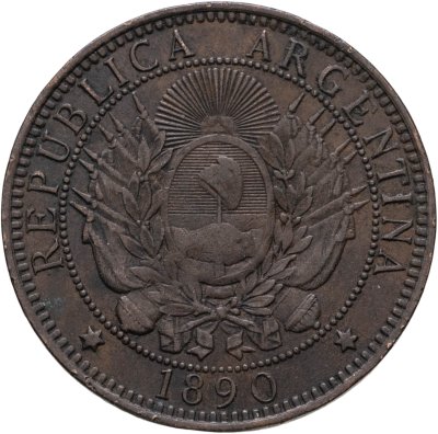 купить Аргентина 2 сентаво (centavos) 1890