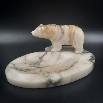 купить Пепельница, декорированная фигурой медведя, мрамор, СССР, 1960-1980 гг.