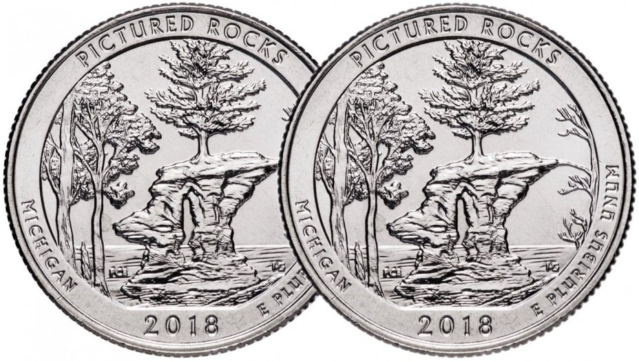 купить США комплект из 2х монет серии "Национальные парки: Живописные скалы" двор P+D