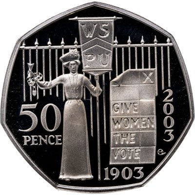 купить Великобритания 50 пенсов (pence) 2003 "100 лет женскому социально-политическому союзу (WSPU)"