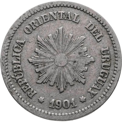 купить Уругвай 2 сентесимо (centesimos) 1901