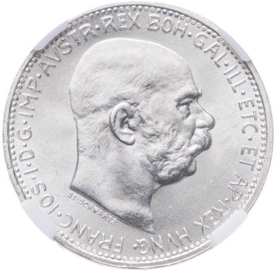 купить Австро-Венгрия 1 крона 1914 для Австрии в слабе ННР MS65