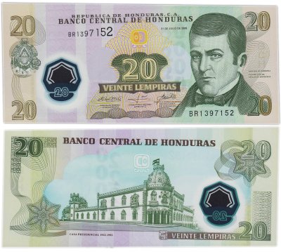 купить Гондурас 20 лемпир 2008 (Pick 95) пластик