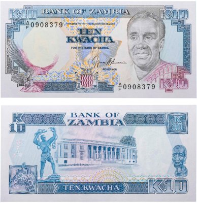 купить Замбия 10 квача 1989-1991