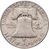 Купить США 50 центов (1/2 доллара, half dollar) 1962 D Franklin Half Dollar (Франклин) знак монетного двора "D" - Денвер