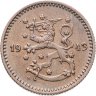 Купить Финляндия 1 марка (markka) 1943  Медь /коричневый цвет/